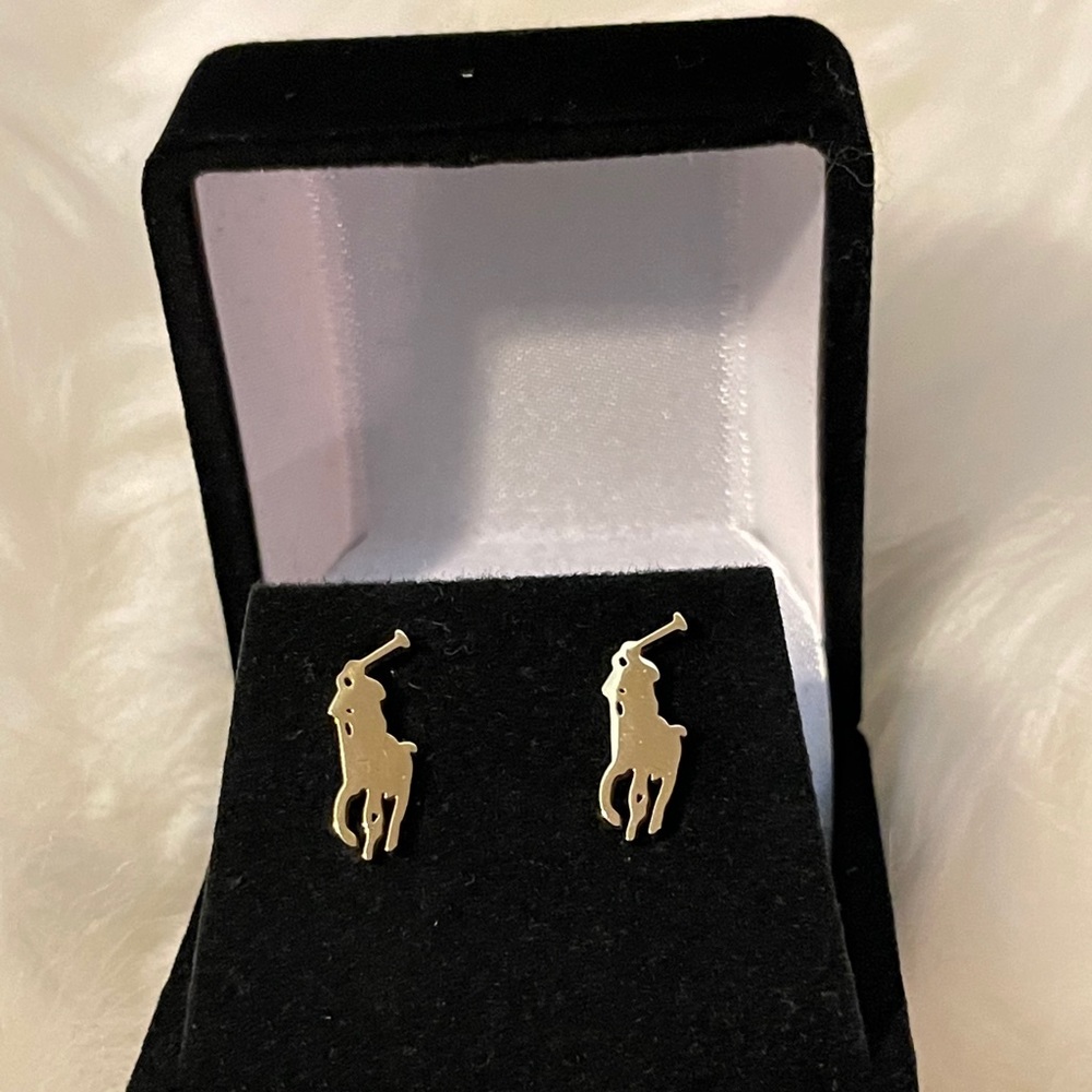 Polo stainless steel earrings gold tone - Picture 2 of 6